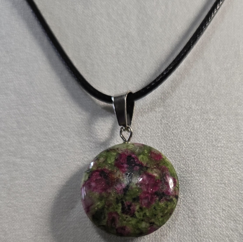 Floral Pendant Necklace with Black Cord